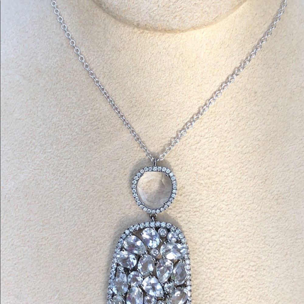 SOLD❌14k Meira T White Sapphire and Diamond neckla - Picture 6 of 8